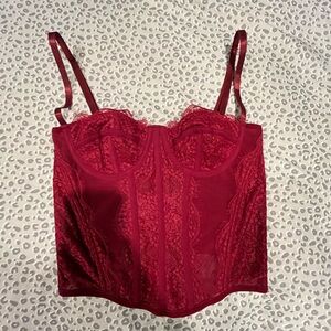 Red Lace Bustier Top